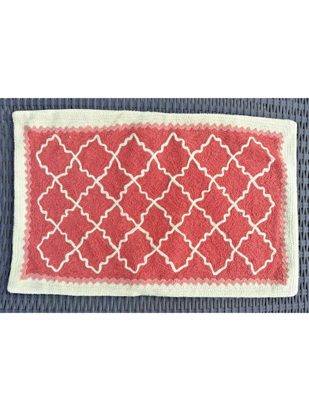Pottery Barn Addison Crochet Embroidery Throw Pillow Case Cover Pink Beige 16x26